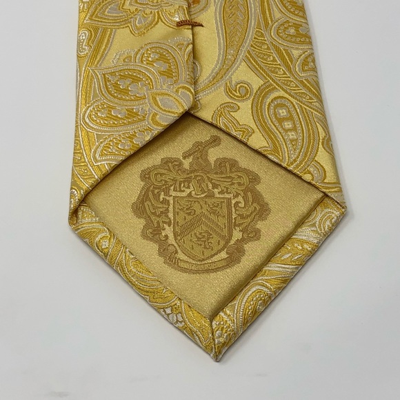 Donald Trump Signature Gold Paisley Silk Tie EUC - Picture 4 of 4
